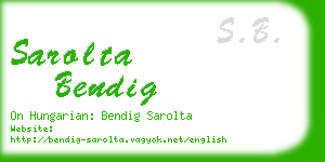 sarolta bendig business card